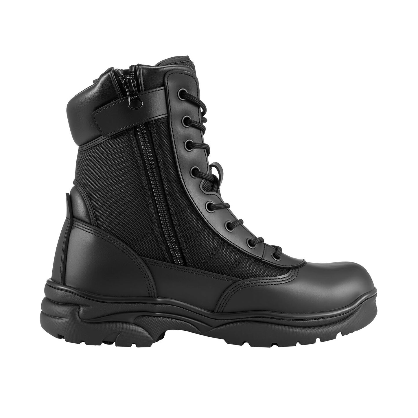 Men's Military Tactical Boots, 203 mm Combat Hiking Work Boots, Lightweight & Breathable Side Zipper Mens Motorcycle Interceptor Trooper Boot, for Outdoor Security Mountaineering, UK Size 9