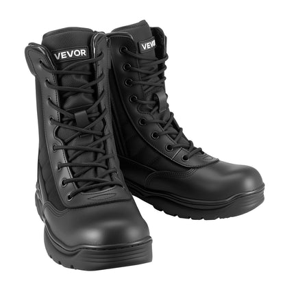 Men's Military Tactical Boots, 203 mm Combat Hiking Work Boots, Lightweight & Breathable Side Zipper Mens Motorcycle Interceptor Trooper Boot, for Outdoor Security Mountaineering, UK Size 9