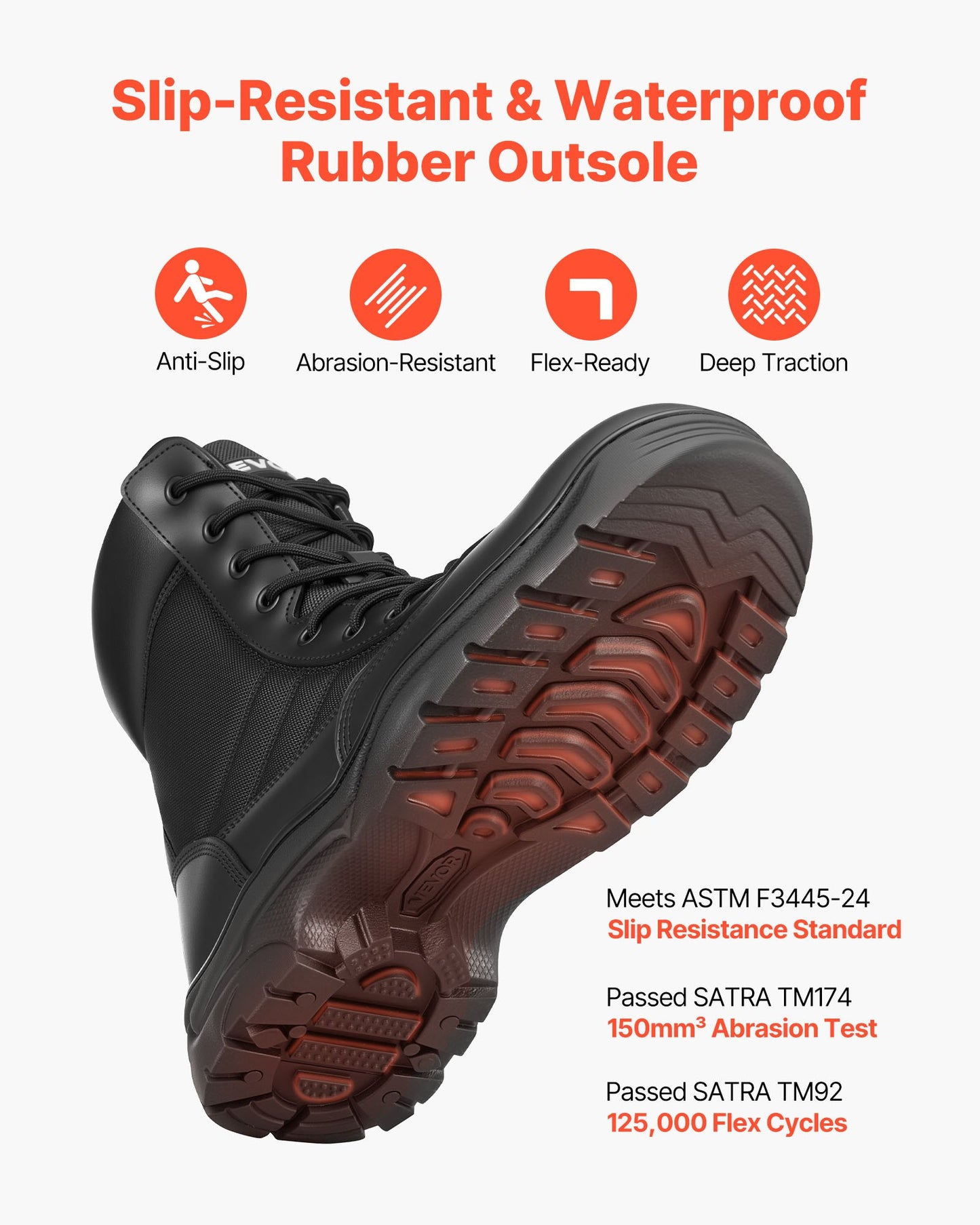 Men's Military Tactical Boots, 203 mm Combat Hiking Work Boots, Lightweight & Breathable Side Zipper Mens Motorcycle Interceptor Trooper Boot, for Outdoor Security Mountaineering, UK Size 10