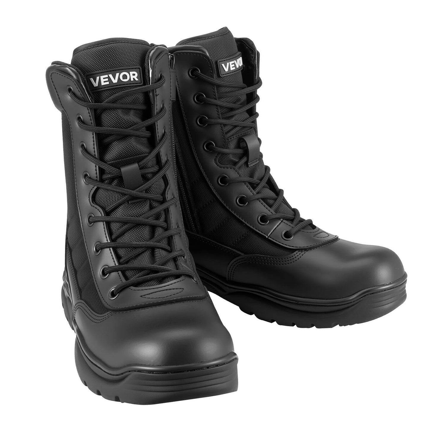 Men's Military Tactical Boots, 203 mm Combat Hiking Work Boots, Lightweight & Breathable Side Zipper Mens Motorcycle Interceptor Trooper Boot, for Outdoor Security Mountaineering, UK Size 8