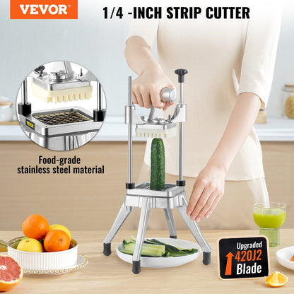 VEVOR Commercial Vegetable Fruit Chopper 1/4" Blade Heavy Duty Professional Food