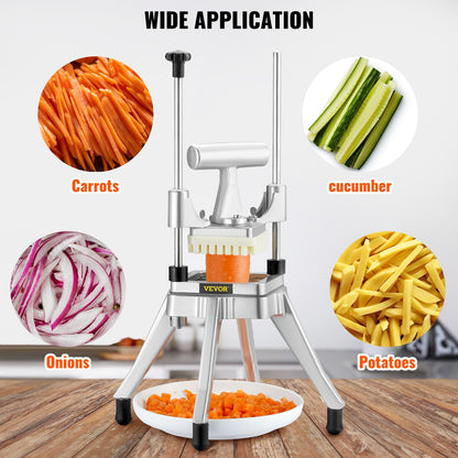 VEVOR Commercial Vegetable Fruit Chopper 1/4" Blade Heavy Duty Professional Food