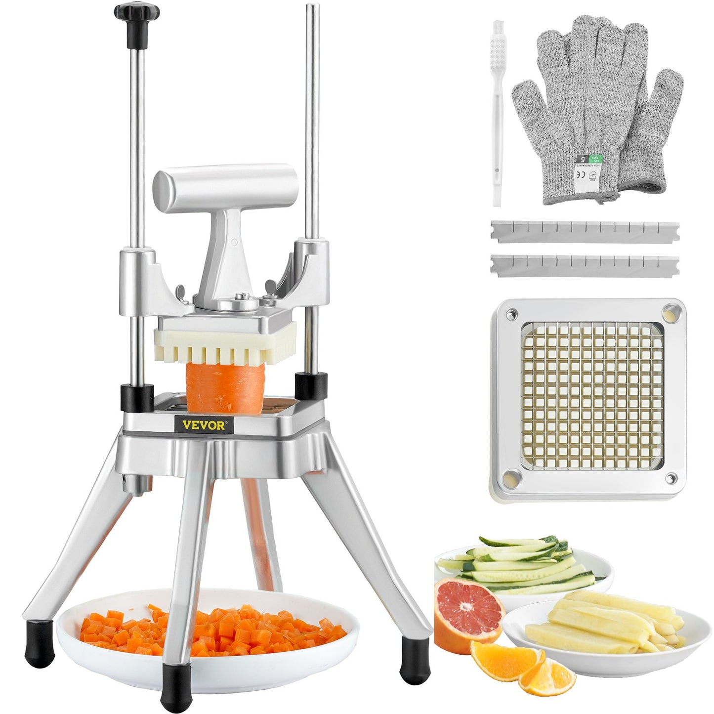 VEVOR Commercial Vegetable Fruit Chopper 1/4" Blade Heavy Duty Professional Food