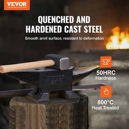 Single Horn Cast Steel Anvil, 10kg, Italian-Style, for Metalwork & Blacksmithing