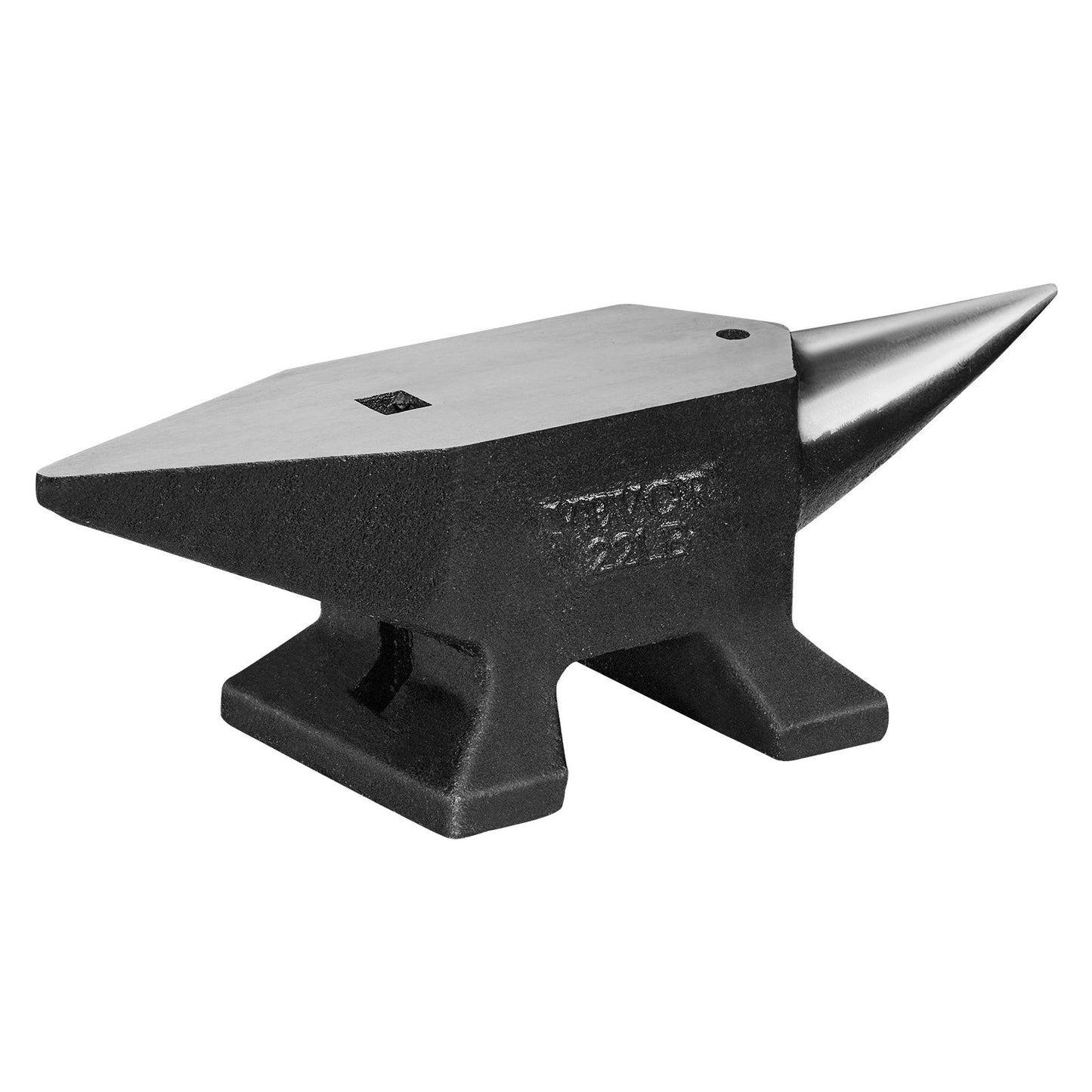 VEVOR Single Horn Anvil, 22Lbs Cast Steel Anvil, High Hardness Rugged Round Horn