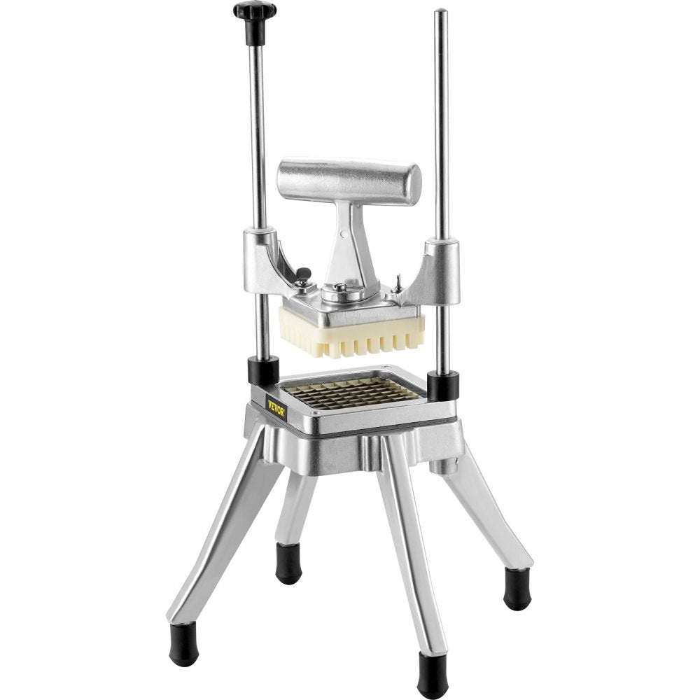 VEVOR Commercial Vegetable Fruit Chopper 3/8″ Blade Heavy Duty Professional Food Dicer Kattex French Fry Cutter Onion Slicer Stainless Steel for Tomato Peppers Potato Mushroom, Sliver