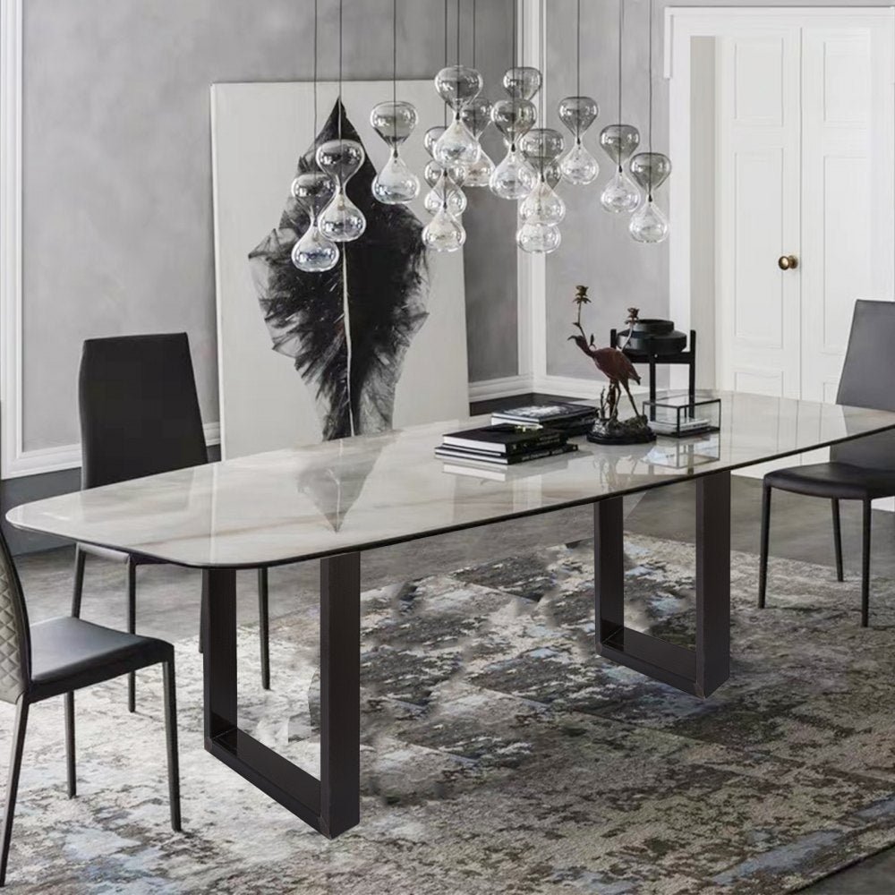Clear Coat Table Legs Frame Steel Dining Table Desk 72 x 60 CM