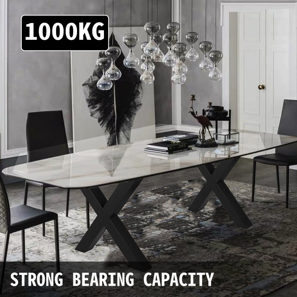 Black Table Legs X-frame Steel Dining Table Desk 720X760MM