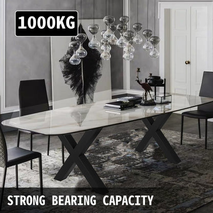 Black Table Legs X-frame Steel Dining Table Desk 720X760MM