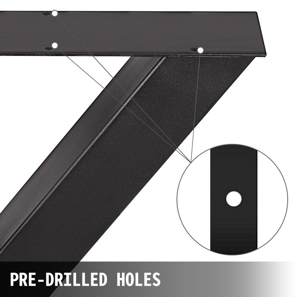 Black Table Legs X-frame Steel Dining Table Desk 720X760MM