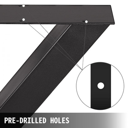 Black Table Legs X-frame Steel Dining Table Desk 720X760MM