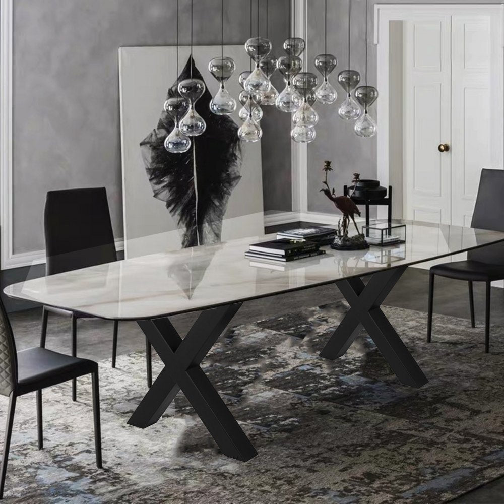 Black Table Legs X-frame Steel Dining Table Desk 720X760MM