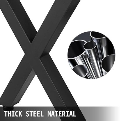 Black X-Frame Metal Table Legs, 720 x 790 mm, 1000 kg Capacity