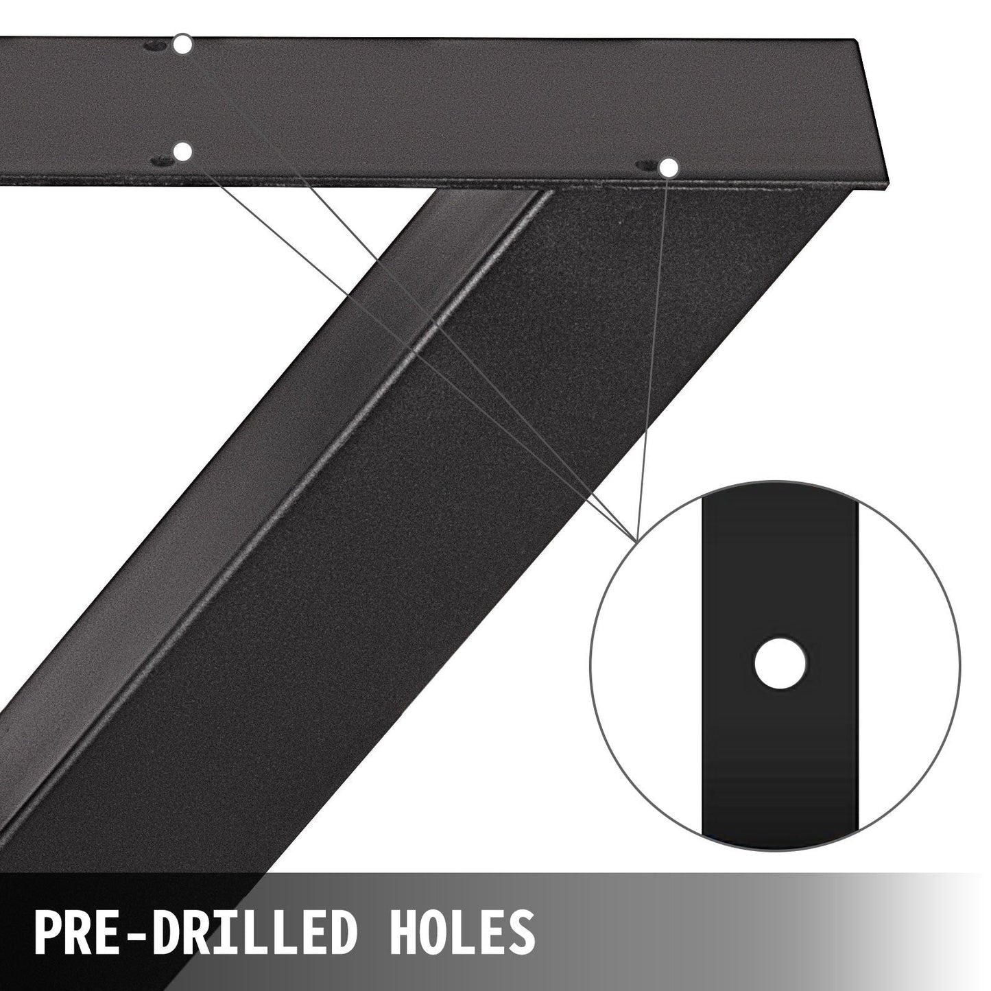 Black X-Frame Metal Table Legs, 720 x 790 mm, 1000 kg Capacity