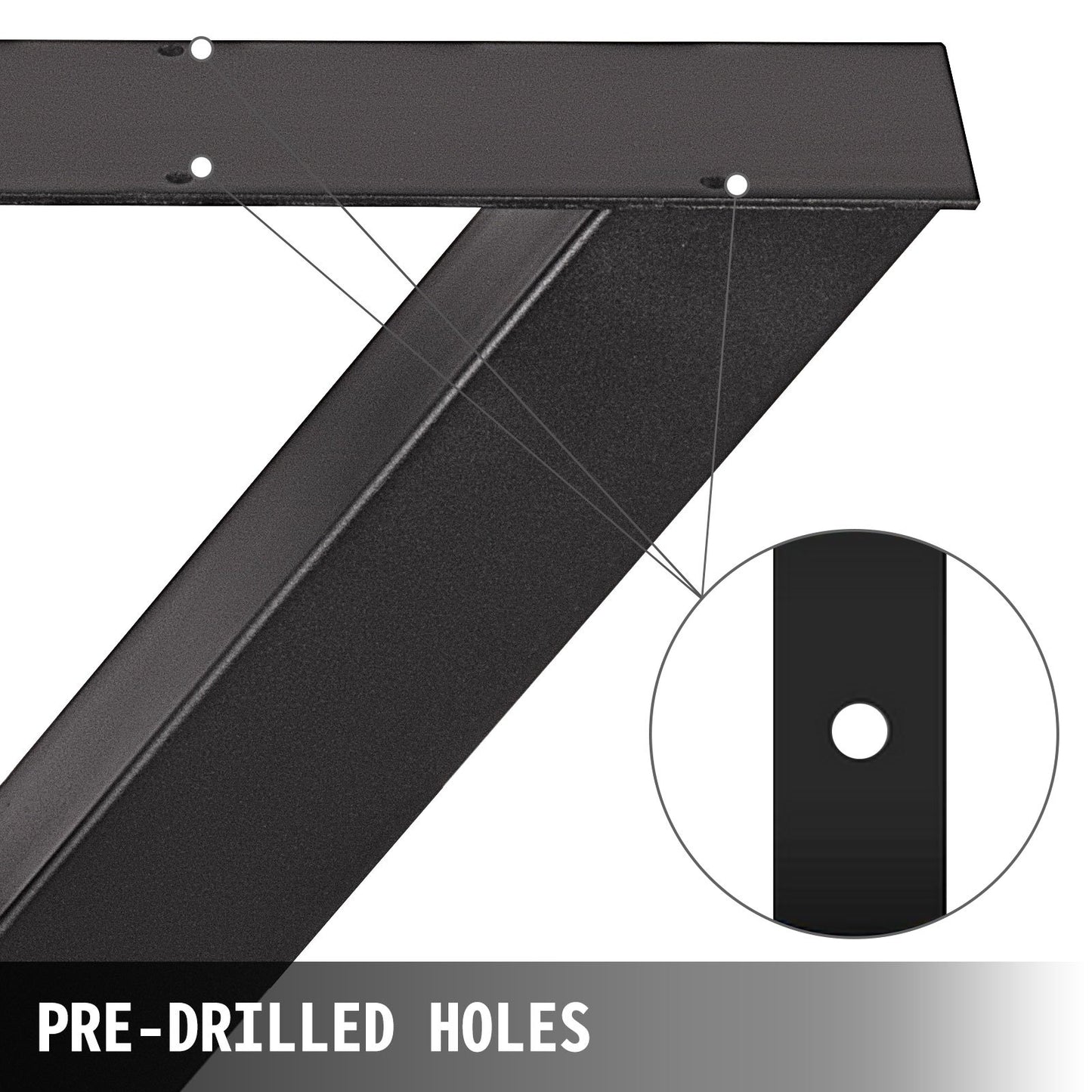 VEVOR Black Table Legs X-frame Metal Dining Table Desk 720 x 790 mm 1000 kg Load