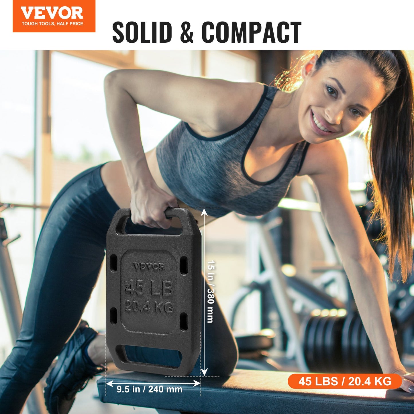 Cast Iron Ruck Weights,  45LB Single Ruck Plate, Weighted Weights for Rucking, Solid Ruck Plate Weight for Rucking, Swings, Squat, Strength Training, Weightlifting, Fitness Workout