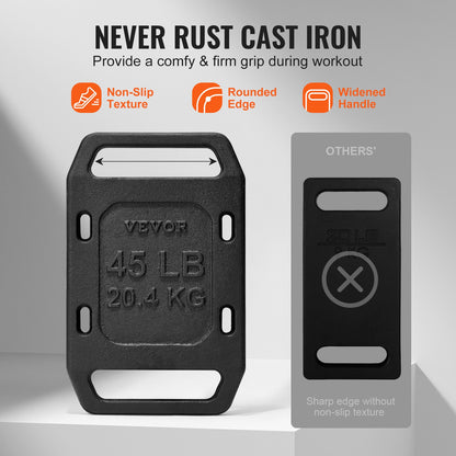 Cast Iron Ruck Weights,  45LB Single Ruck Plate, Weighted Weights for Rucking, Solid Ruck Plate Weight for Rucking, Swings, Squat, Strength Training, Weightlifting, Fitness Workout