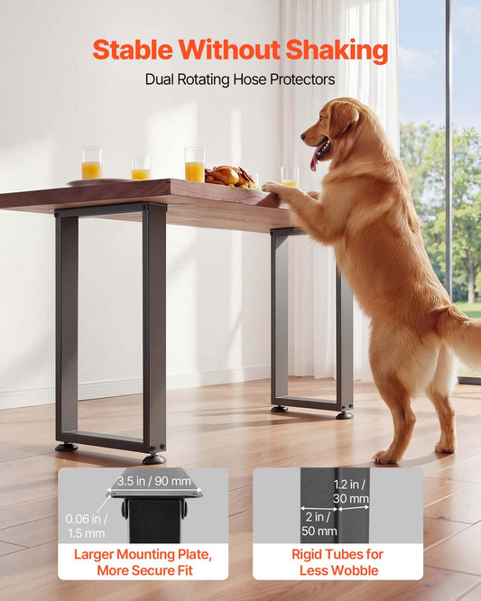 Table Legs, 740 x 450 mm (H x W) Square Steel Furniture Legs, Modular Design, Easy Assembly, 2204 lbs Max Load Heavy Duty, for Home Office Desk, Workbenches, Dinner Bar Tables, Set of 2, Black