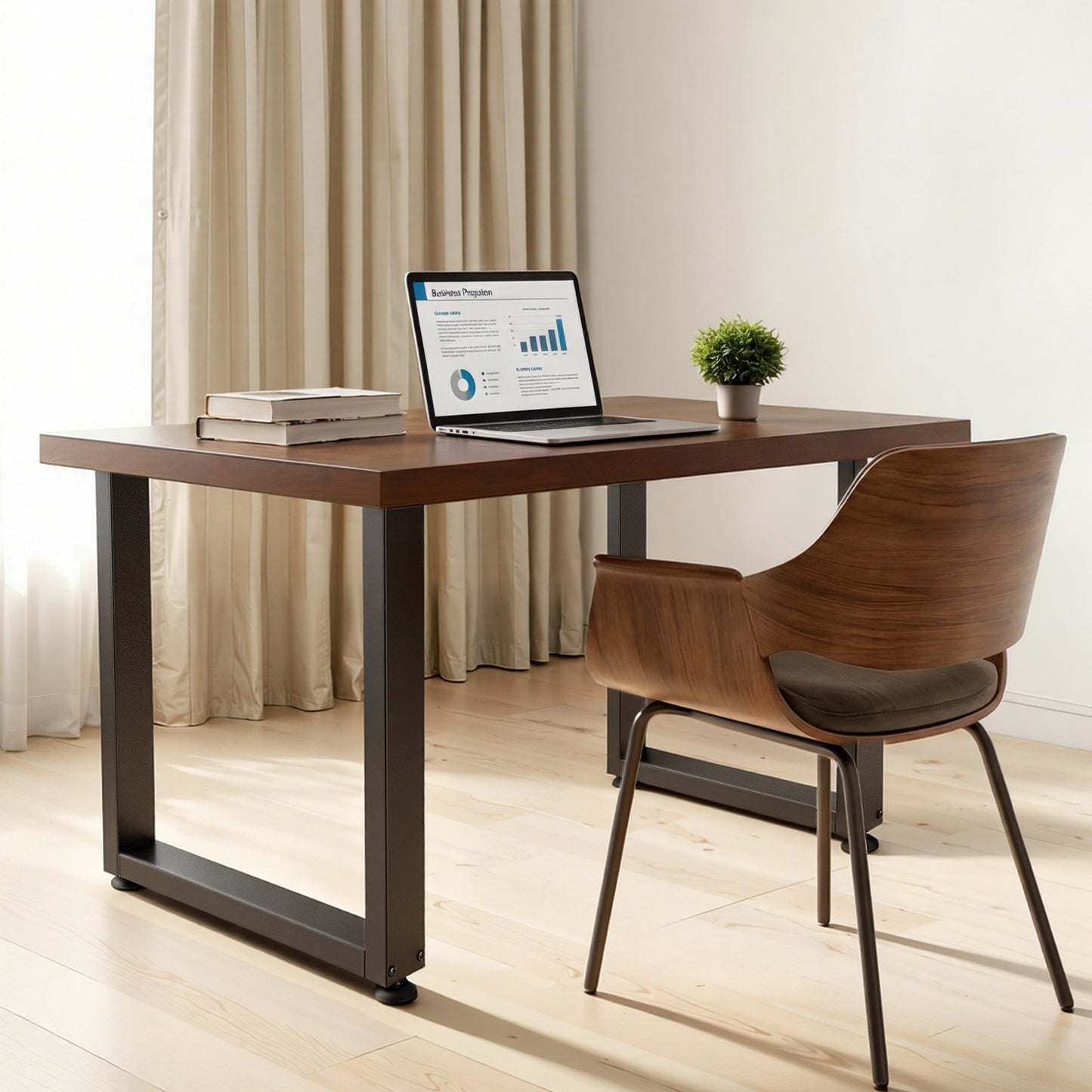 Table Legs, 750 x 600 mm (H x W) Square Steel Furniture Legs, Modular Design, Easy Assembly, 1000 kg Max Load Heavy Duty, for Home Office Desk, Workbenches, Dinner Bar Tables, Set of 2, Black