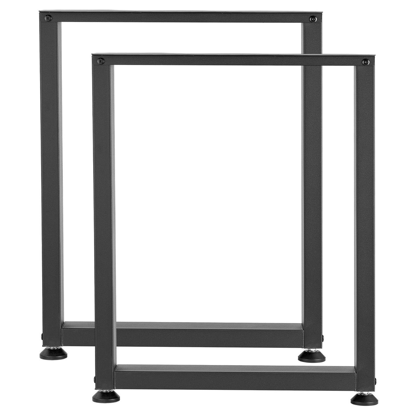 Table Legs, 750 x 600 mm (H x W) Square Steel Furniture Legs, Modular Design, Easy Assembly, 1000 kg Max Load Heavy Duty, for Home Office Desk, Workbenches, Dinner Bar Tables, Set of 2, Black