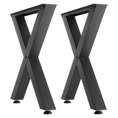Table Legs, 750 x 790 mm (H x W) Steel Furniture Legs, Modular Design, Easy Assembly, 1000 kg Max Load Heavy Duty, for Home Office Desk, Coffee Dinner Bar Tables, Workbench,2 PCS, X Frame, Black