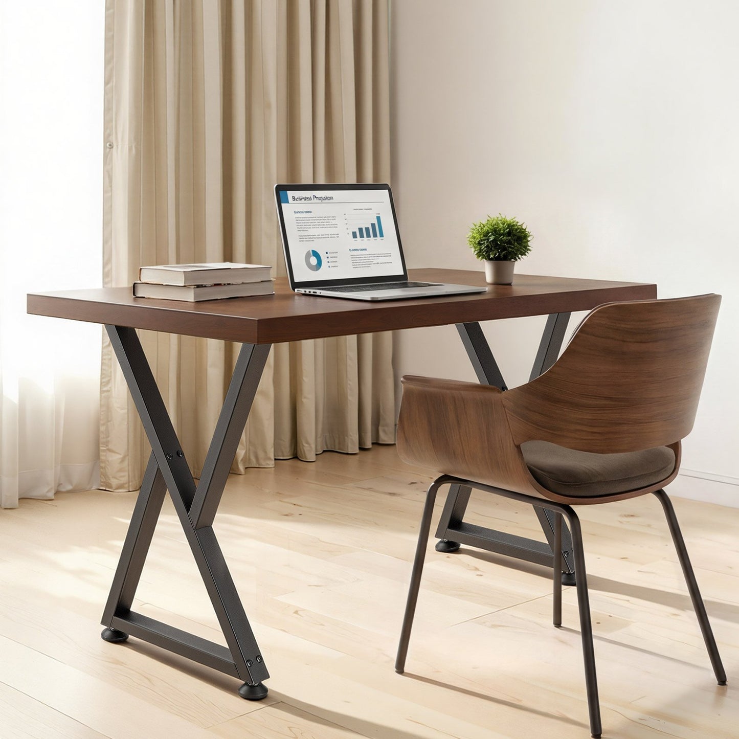 Table Legs, 740 x 472 mm (H x W) Steel Furniture Legs, Modular Design, Easy Assembly, 1000 kg Max Load Heavy Duty, Z Shape for Home Office Desk DIY, Coffee Dinner Tables, Workbench,2 PCS, Black