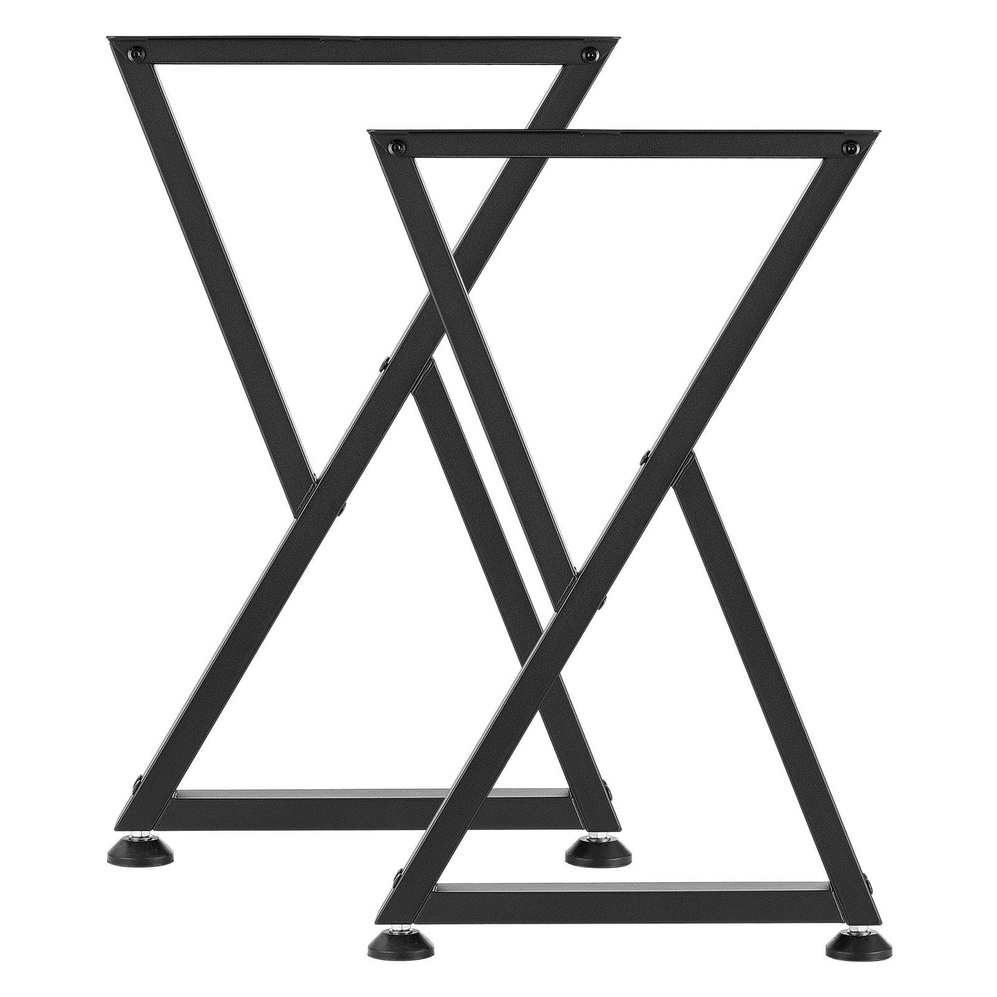 Table Legs, 740 x 472 mm (H x W) Steel Furniture Legs, Modular Design, Easy Assembly, 1000 kg Max Load Heavy Duty, Z Shape for Home Office Desk DIY, Coffee Dinner Tables, Workbench,2 PCS, Black