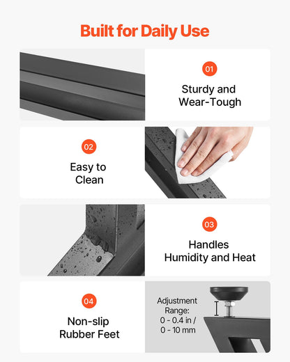 Table Legs, 740 x 610 mm (H x W) Steel Furniture Legs, 1000 kg Max Load Heavy Duty, Easy Installation, Stable for Home Office Desk DIY, Coffee Dinner Bar Tables, Workbenches,Set of 2, Black