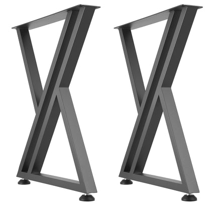 Table Legs, 740 x 610 mm (H x W) Steel Furniture Legs, 1000 kg Max Load Heavy Duty, Easy Installation, Stable for Home Office Desk DIY, Coffee Dinner Bar Tables, Workbenches,Set of 2, Black