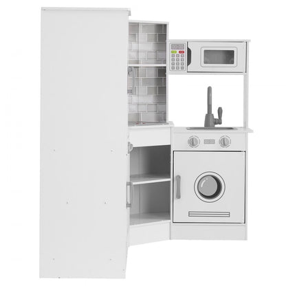 VEVOR Kitchen Playset Kids Pretend Cooking Play Toy 24 Piece Accessories White