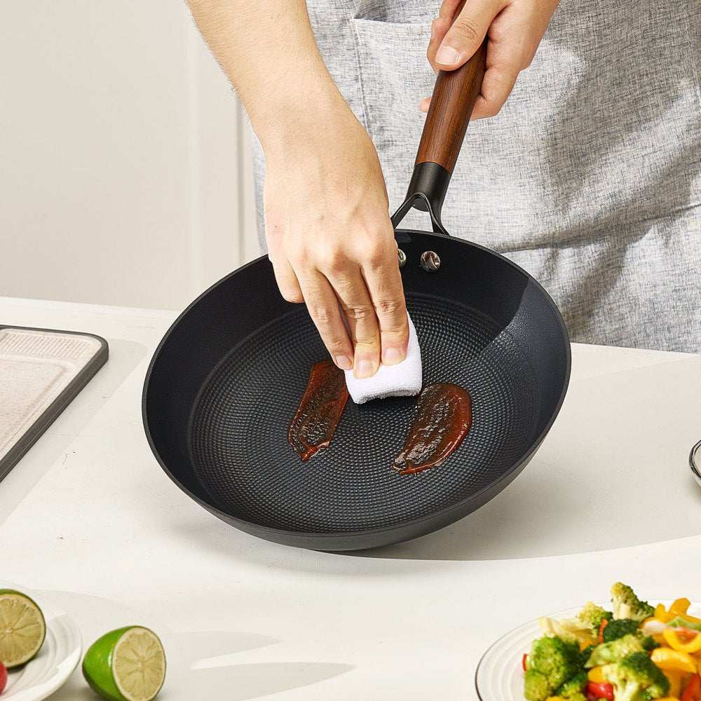 3 Piece Cast Iron Skillet Frying Pan Set 205 265 310 mm Nonstick Black