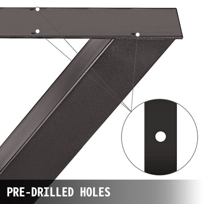 VEVOR Set of 2 Steel Table Legs, 28'Height 24'Wide Dining Table Legs, Heavy Duty