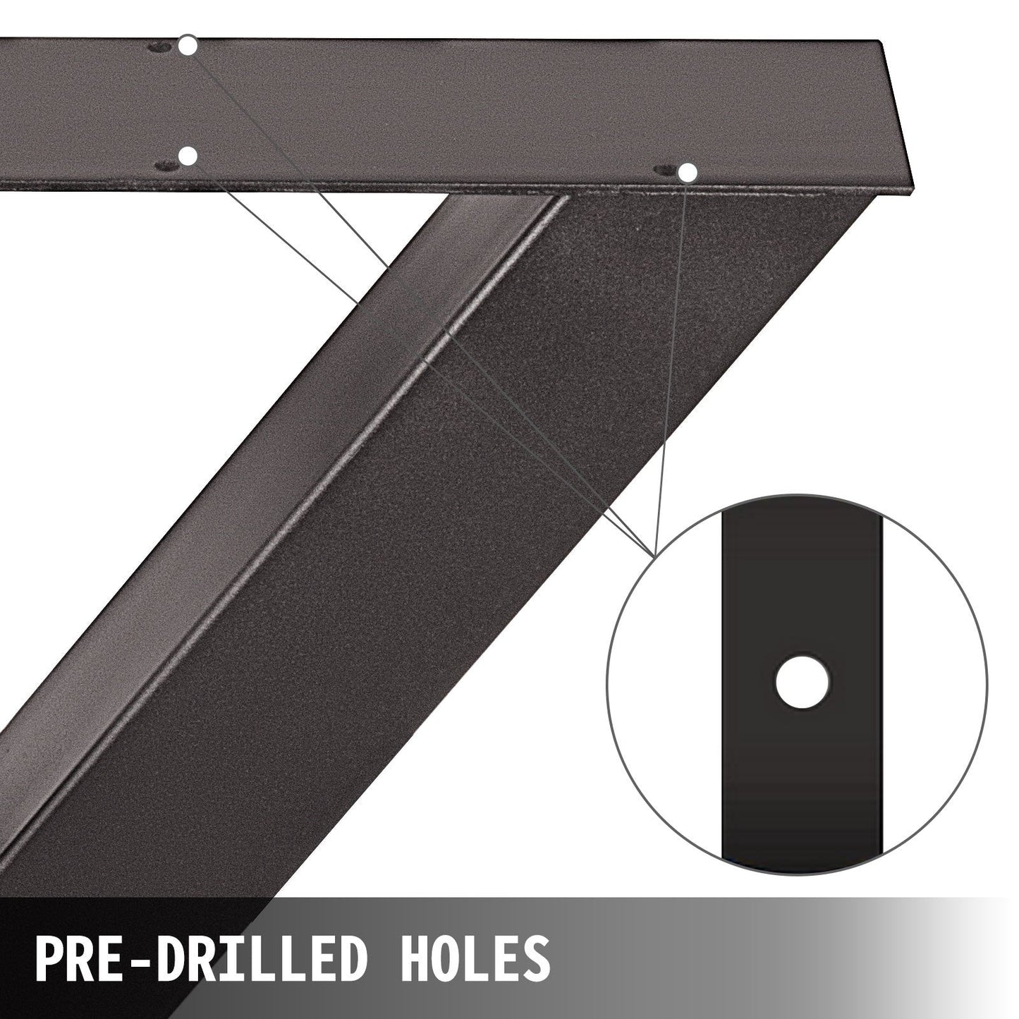 Industrial Steel Dining Table Legs Set, 0.72m Height, 0.6m Wide, Heavy Duty