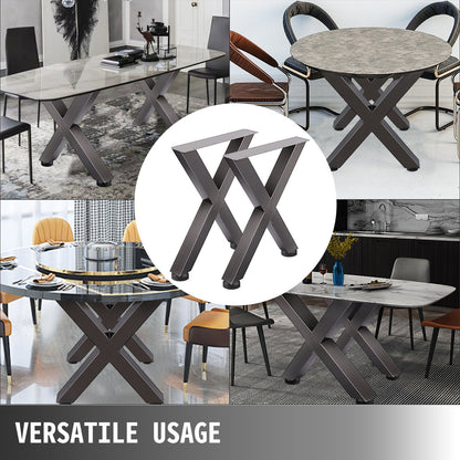 Industrial Steel Dining Table Legs Set, 0.72m Height, 0.6m Wide, Heavy Duty