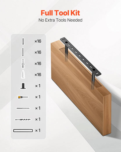 Floating Shelf Brackets 2 Pcs, 150 lbs/68 kg Weight Capacity, 16x6.2x1.5 inch / 406.4x157.4x38.1 mm, Heavy Duty Hidden Shelf Brackets Support, Wall Mounting Invisible Floating Shelves Bracket