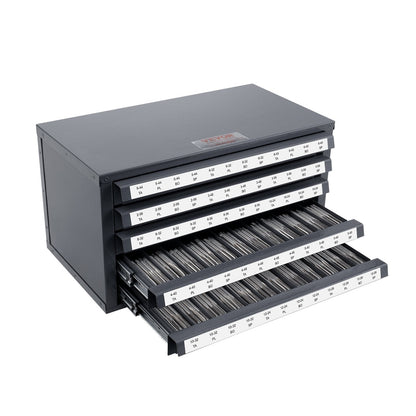 Five-Drawer Tap Organizer Cabinet with 60 Compartments, 8.8 kg, Gray/Orange