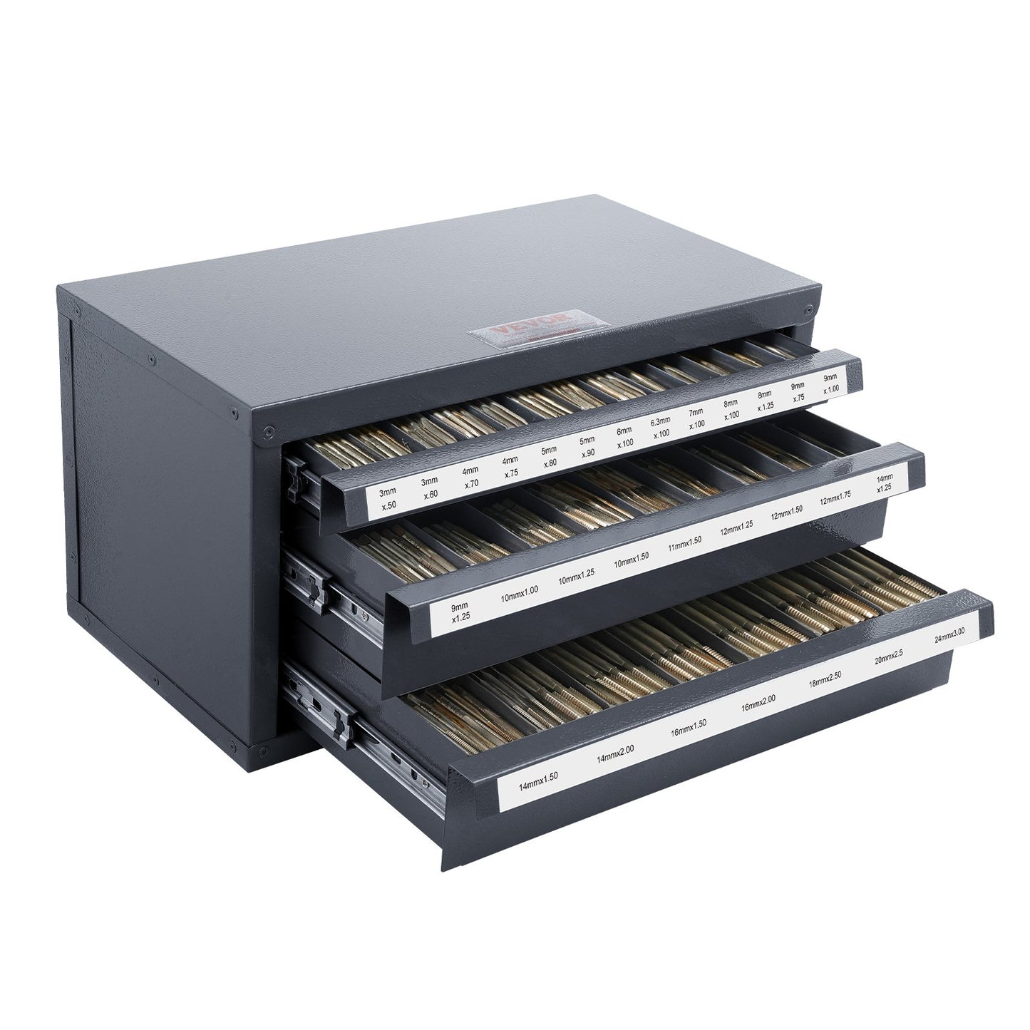 VEVOR Tap Dispenser Cabinet, Three-Drawer Tap Organizer Cabinet for 3mm-24mm Steel