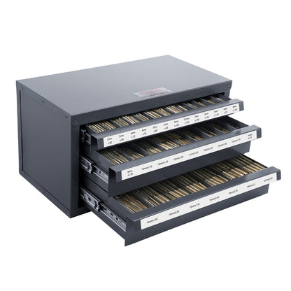 Three-Drawer Tap Organizer Cabinet with 29 Compartments for 3mm-24mm Tools
