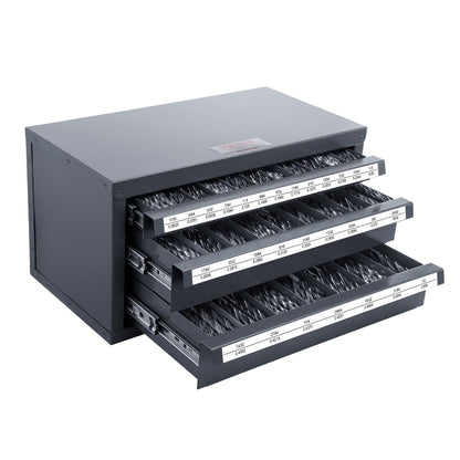 Three-Drawer Drill Bit Organizer Cabinet, Steel, 375mm x 200mm x 200mm