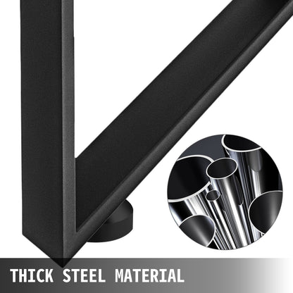 VEVOR Black Metal Table Legs Set of 2 Steel Table Legs 31x23 Inch Dining Table Legs