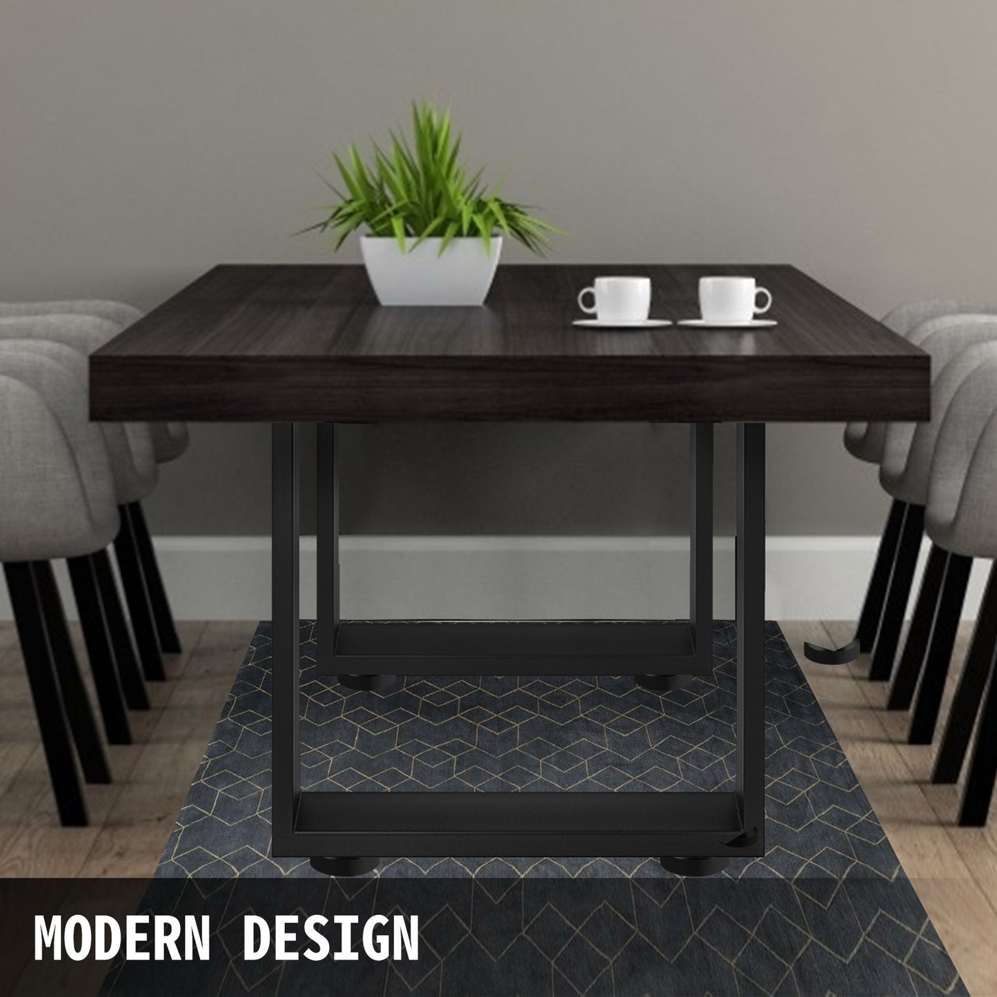 VEVOR Black Metal Table Legs Set of 2 Steel Table Legs 31x23 Inch Dining Table Legs