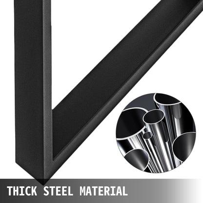 VEVOR Black Metal Table Legs Set of 2 Steel Table Legs 35x28 Inch Dining Table Legs