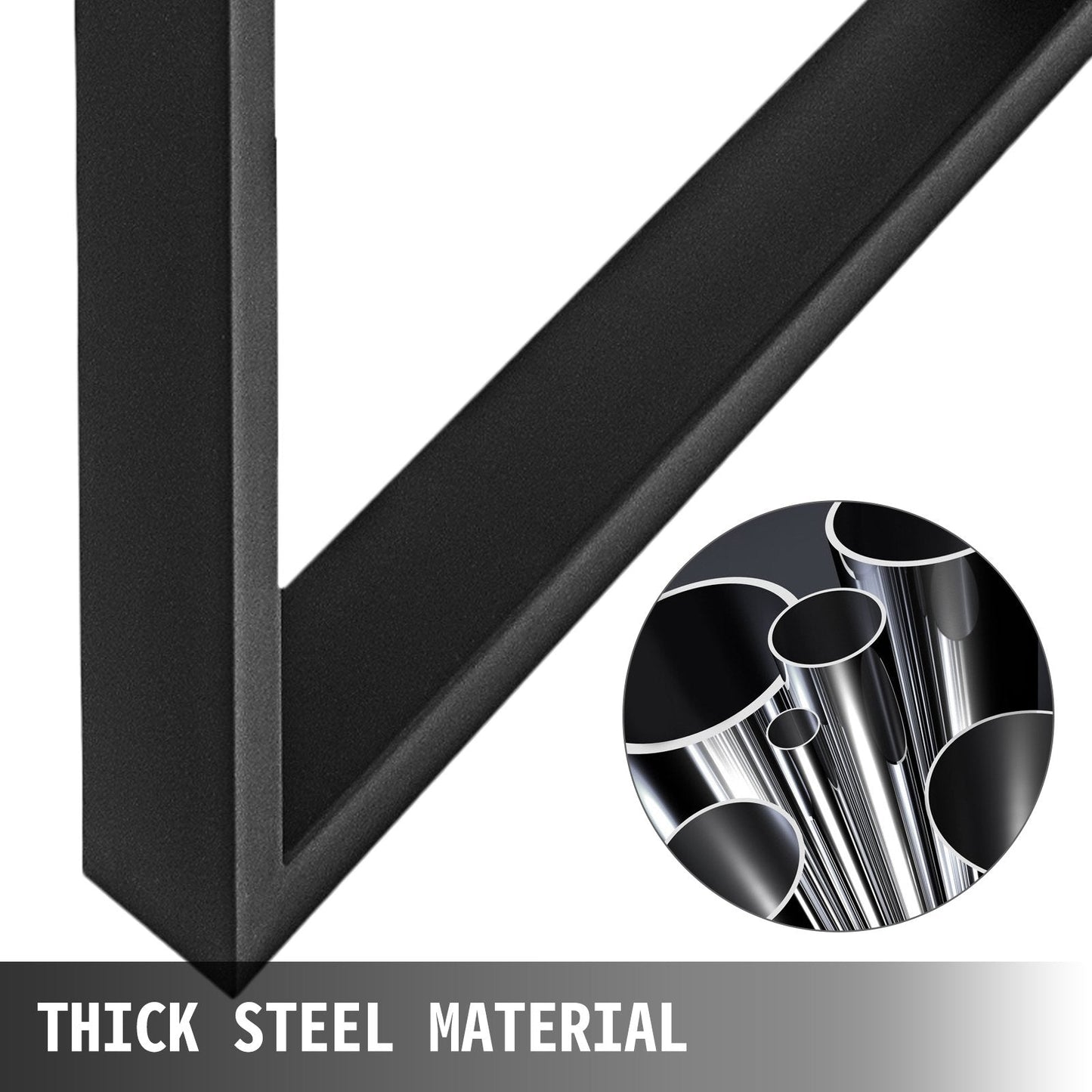 Black Steel Table Legs Set, 0.9 x 0.7 m, Heavy-Duty DIY Furniture Legs