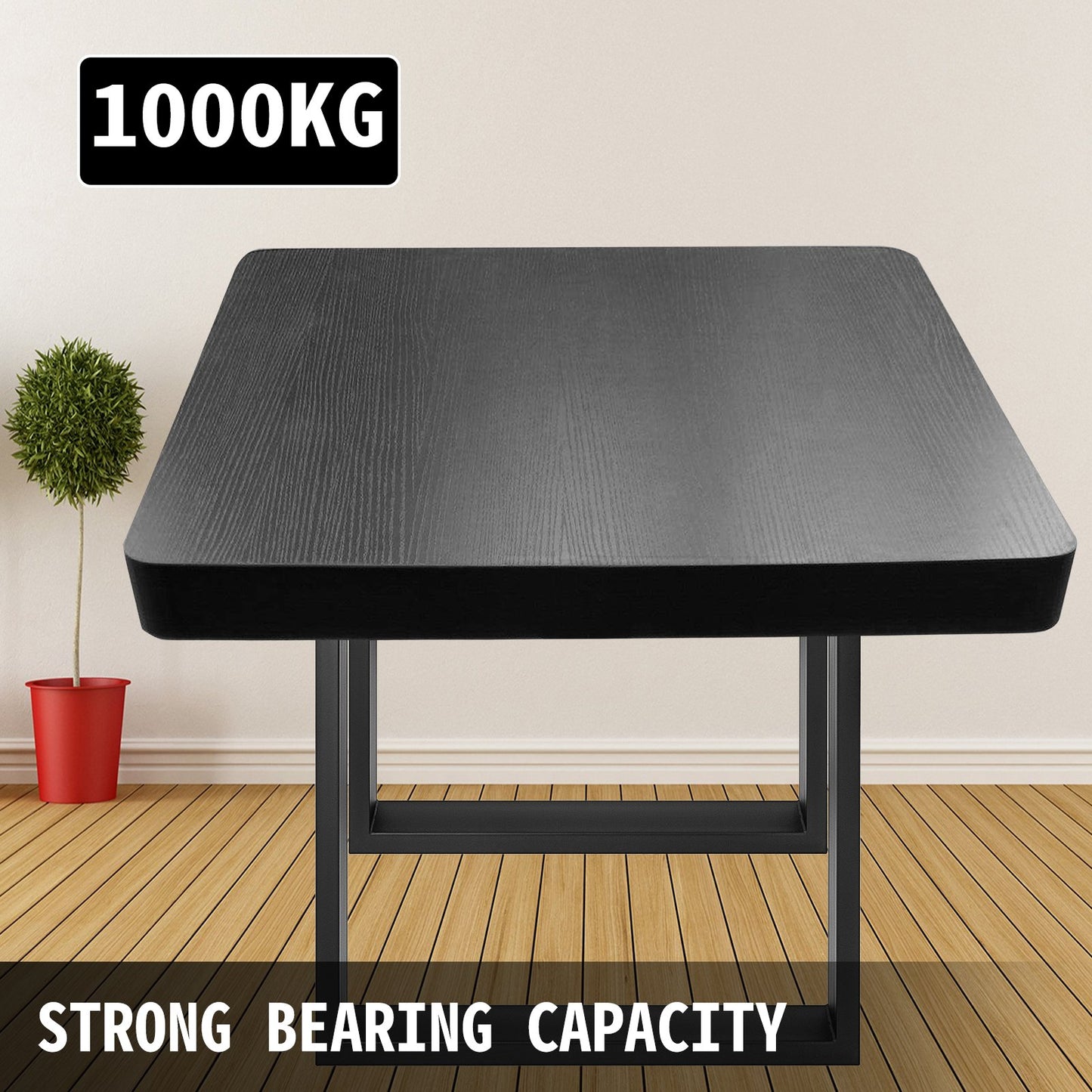 VEVOR Black Metal Table Legs Set of 2 Steel Table Legs 35x28 Inch Dining Table Legs