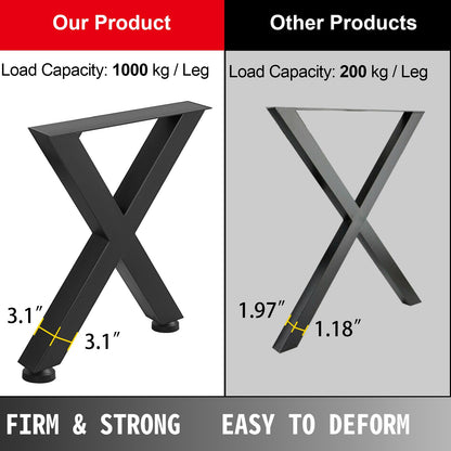 VEVOR Set of 2 Steel Table Legs, 28\'\'Height 24\'\'Wide Dining Table Legs, Heavy