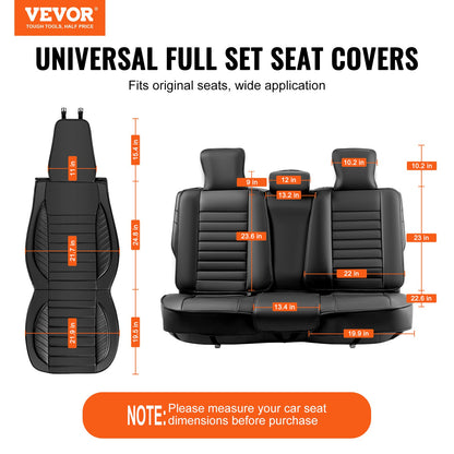 VEVOR Seat Covers, Universal Car Seat Covers Full Set Seats, Front and Rear Seat,