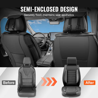 VEVOR Seat Covers, Universal Car Seat Covers Front Seats, 2pcs Faux Leather Seat