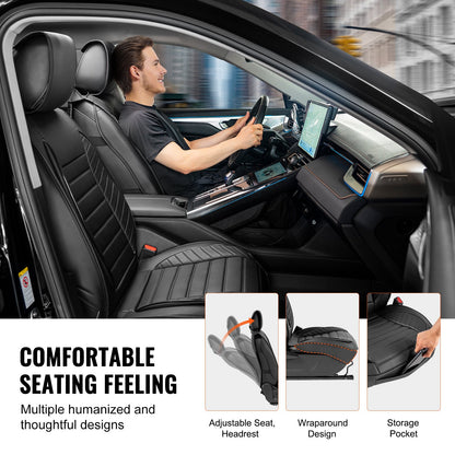 VEVOR Seat Covers, Universal Car Seat Covers Front Seats, 2pcs Faux Leather Seat