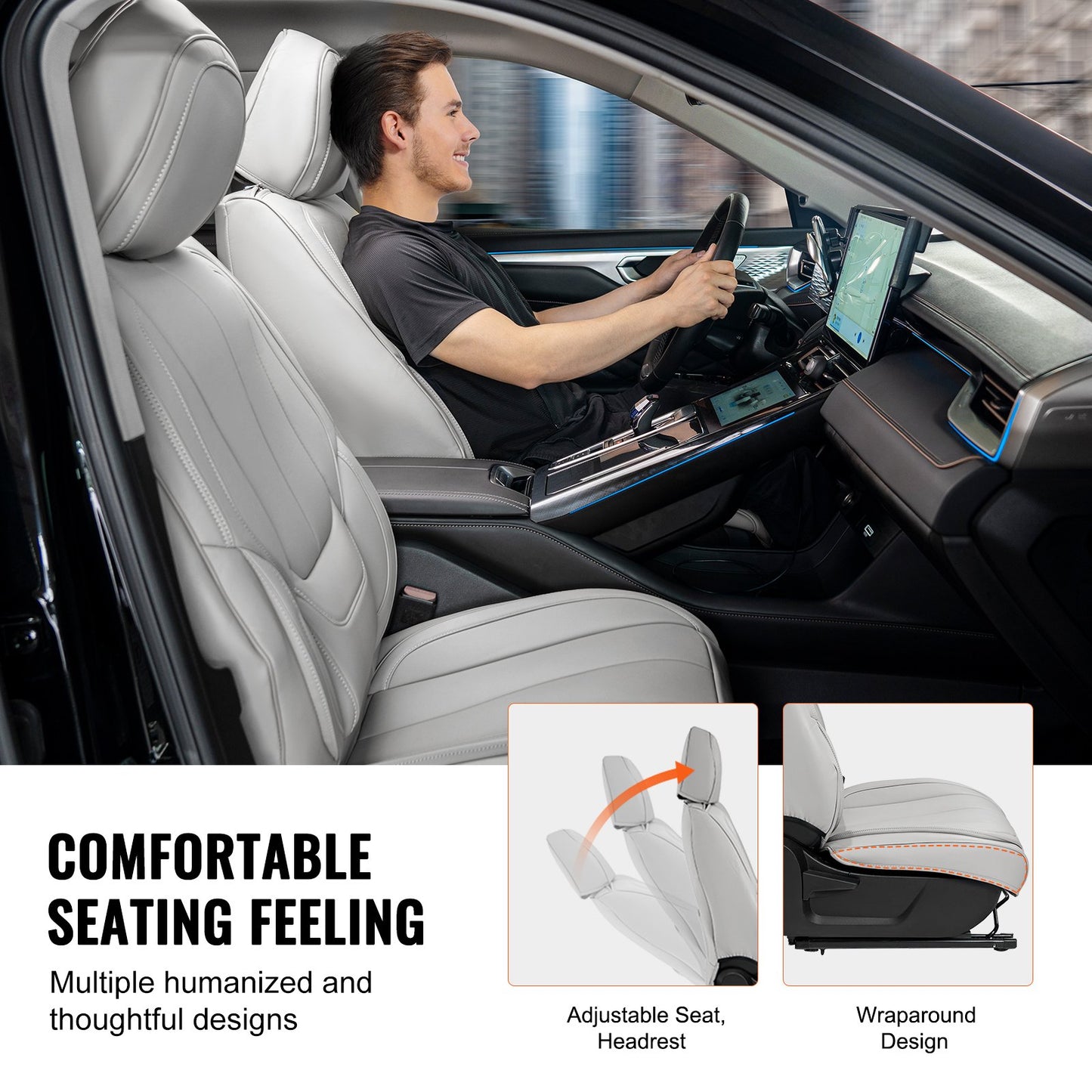 VEVOR Seat Covers, Universal Car Seat Covers Full Set Seats, Front and Rear Seat,