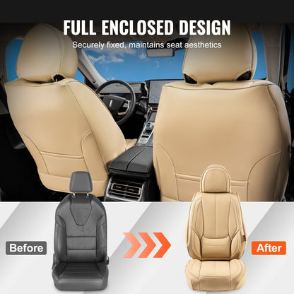 VEVOR Seat Covers, Universal Car Seat Covers Front Seats, 6pcs Faux Leather Seat